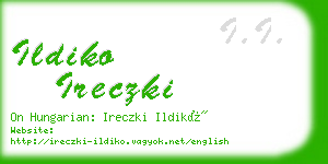 ildiko ireczki business card